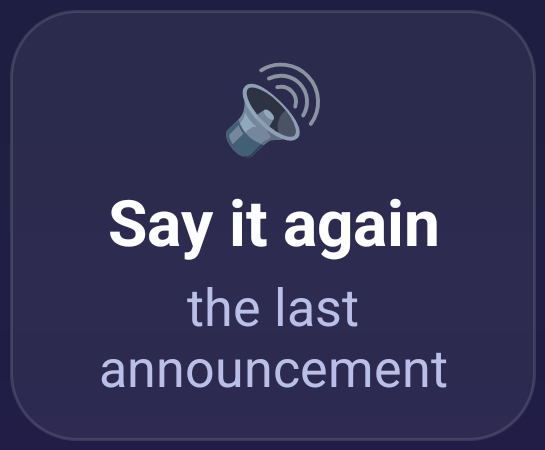 The "Say it again" button on the active parking screen